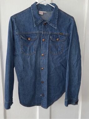 Maverick rare vintage women’s denim snap jacket top blouse